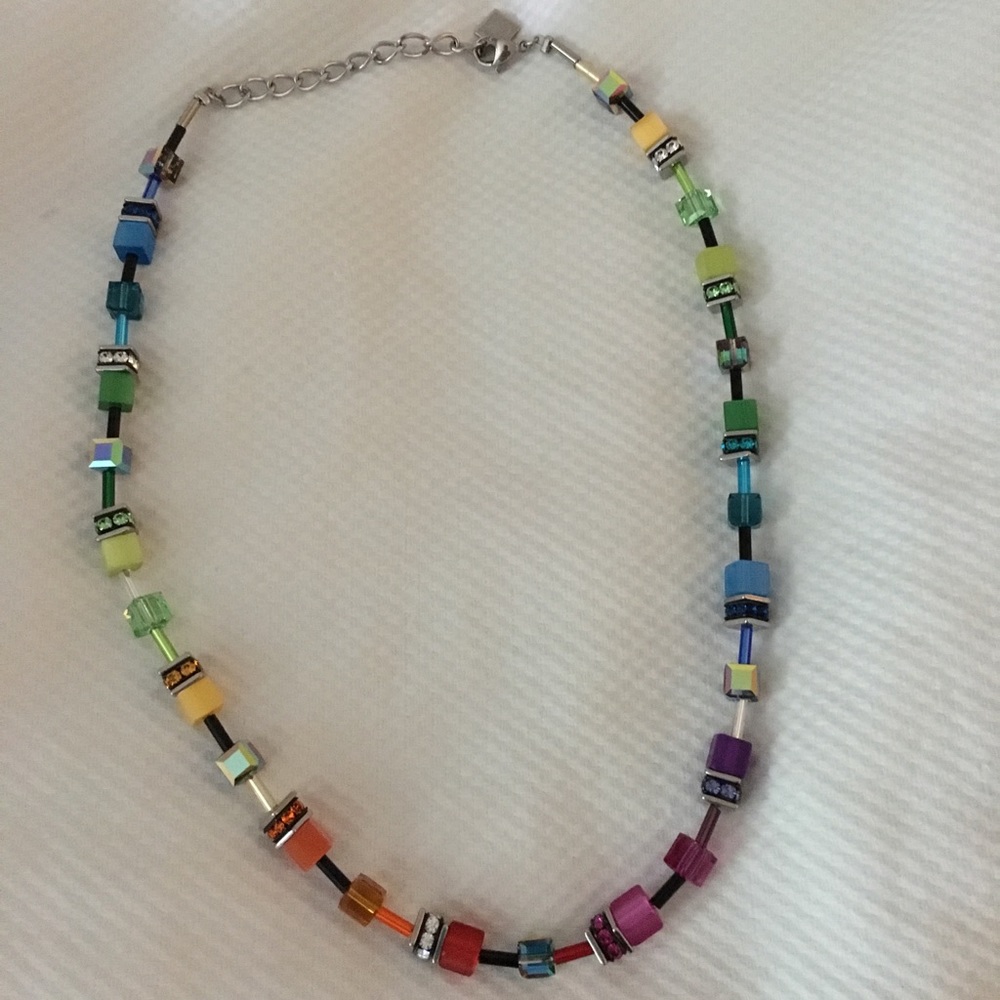 GeoCUBE® necklace multicolour rainbow.